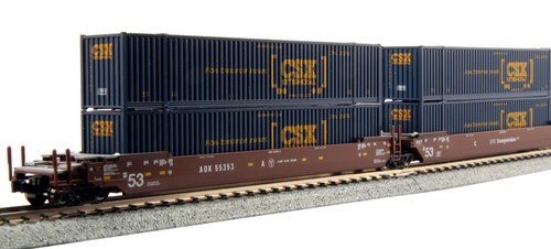 Coche apilable Kato 106-6169 N AOK MAXI-IV 53' 3pk #55353 con contenedores CSX NUEVO EN CAJA | Condition: New