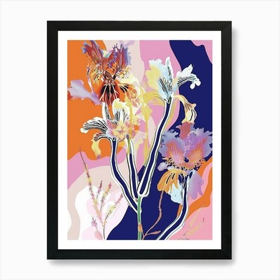Bunte Blume Illustration Ciner gerahmtes Wandbild Poster Leinwanddruck Bild