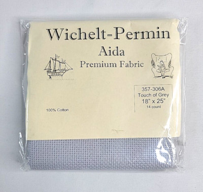 Wichelt Imports PREMIUM Cross Stitch Fabric AIDA 14ct 18'' X 25'' TOUCH OF GREY