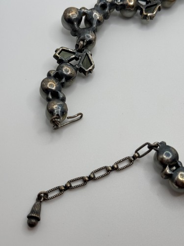 Vintage Schiaparelli Signed Faux Pearl Rhinestone Necklace - 第 16/16 張圖片