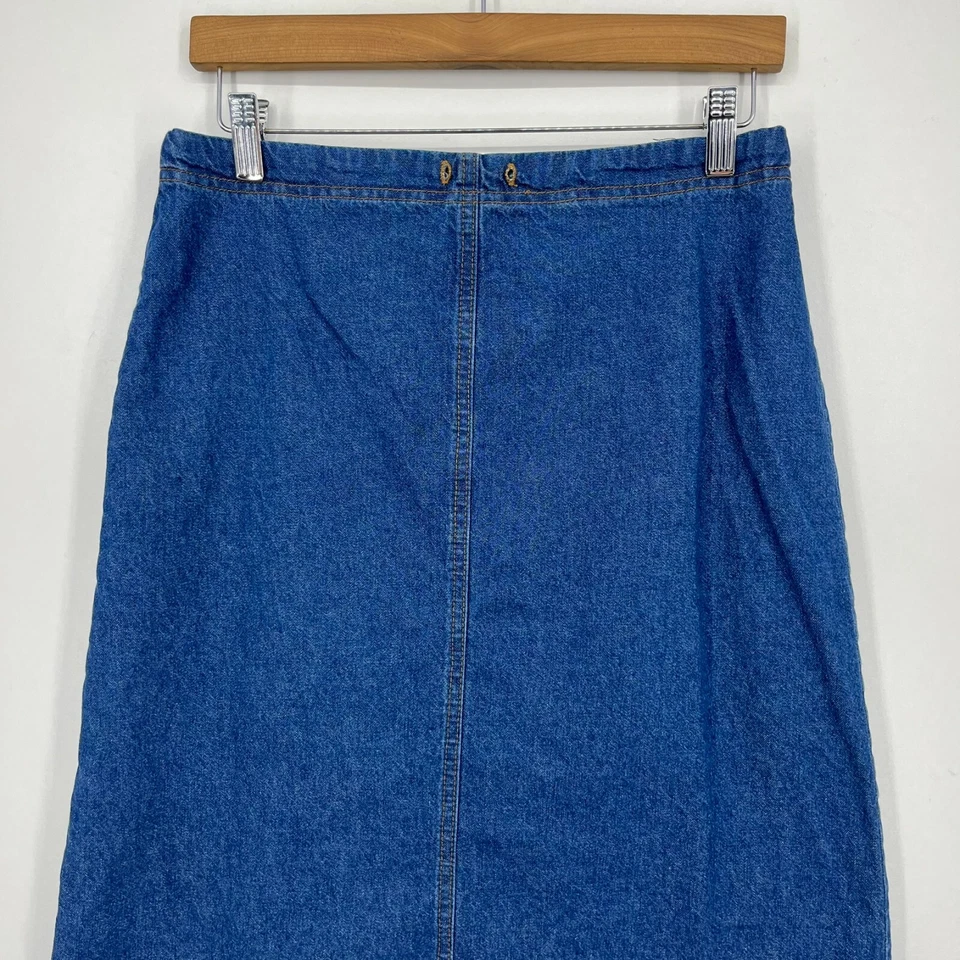 Винтажная женская джинсовая юбка Studio VS размер 10 синяя длина до колена хлопок США - Изображение 2 из 4