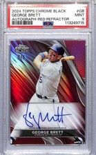 2024 Topps Chrome Black Red #CBA-GB George Brett PSA 9 MINT Auto 5/5 Royals 