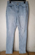 Seven7 Jeans Womens 10 Blue Tummyless High Rise Skinny Light Wash Stretch