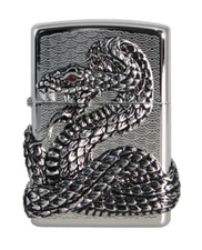 Genuine Zippo Lighter Snake Coil SI Windproof Free Shipping 6 Flints NEW in Box