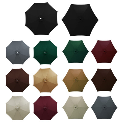 9ft Patio Umbrella Replacement Canopy Top Cover Fits 6/8 Ribs Outdoor Yard 