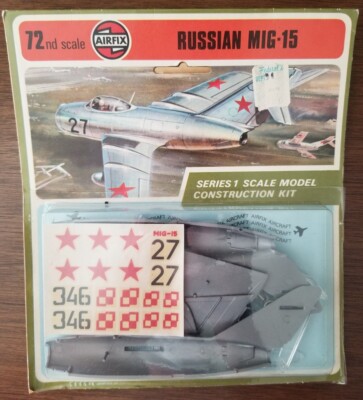 Vintage AIRFIX 1/72 Scale Model Russian MIG-15 - Made in England - 1973 Carded!