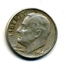 1964 D Roosevelt Dime US 10 Cent U.S America SILVER UNITED STATES 10c Coin #7387 — photo 1