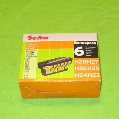 Geha 050925 Bonus Pack 6 Ink Cartridges H28 H27 H26 H25 H24 H23 Size 363
