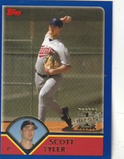 FREE SHIPPING-MINT-2003 Topps Scott Tyler #319 PLUS TWINS BONUS CARDS