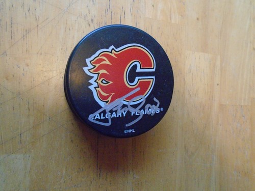 Michael Frolik Autographed Calgary Flames Puck