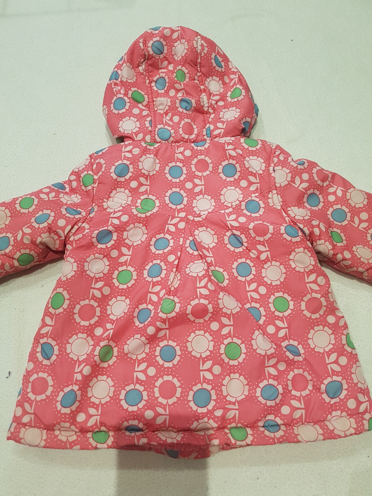 Blue zoo baby girl coat. padded and fur lined. 1218 months. good