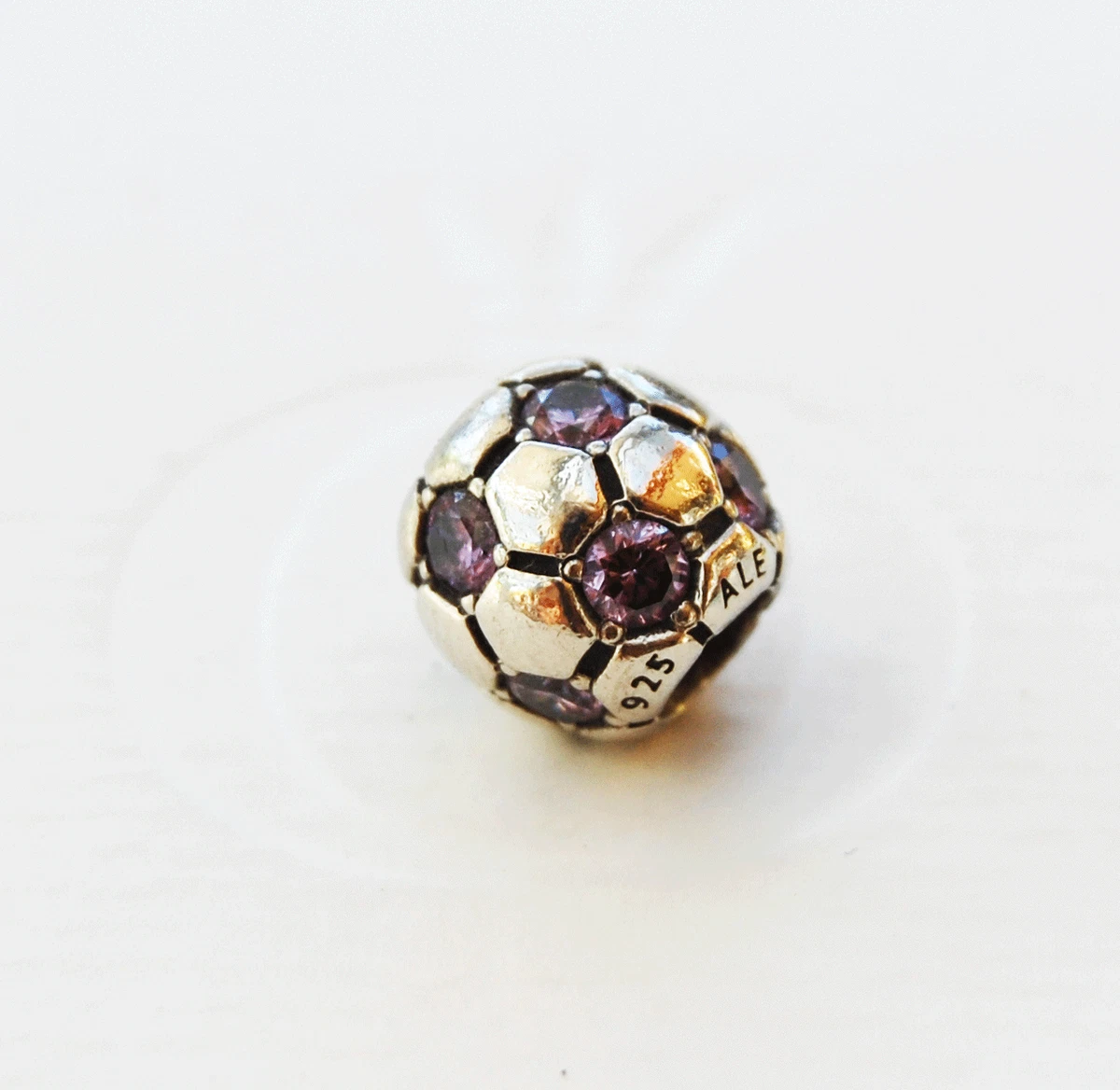 Genuine Pandora Purple Soccer Ball Charm 790444ACZ retired