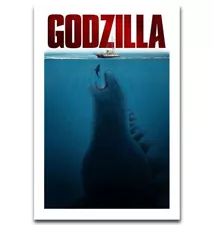 57971 Godzilla Jaws Classic Horror Vintage Wall Decor Print Poster