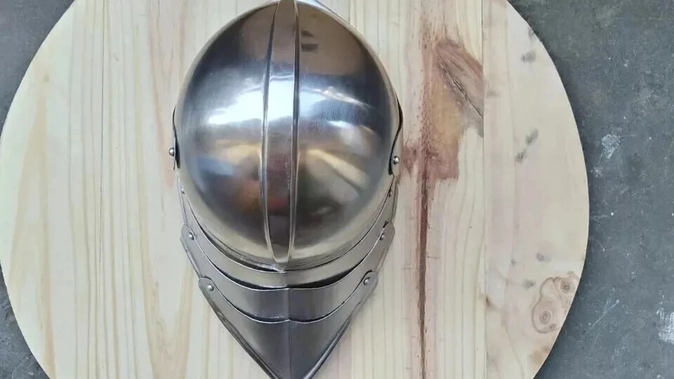 Mittelalterlicher Rüstungshelm Deutscher Schallerhelm SCA LARP Rüstungshelm - Bild 3 von 4