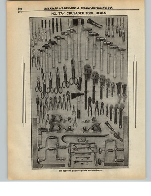 1937 PAPER AD 8 PG Crusader Tools Axe Hatchet Hammer Plane Lists Prices Display