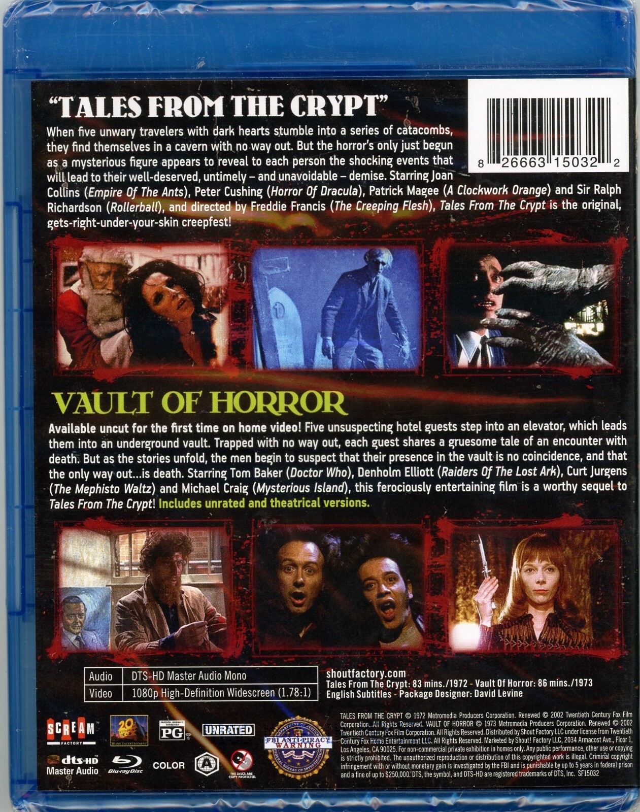 Tales From the Crypt / Vault of Horror (Bluray) Scream Factory NEW