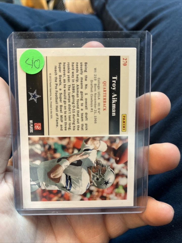 2012 Score Rookie Flashbacks Reprint Troy Aikman #270 HOF DALLAS COWBOYS SSP ! - Image 2 of 2
