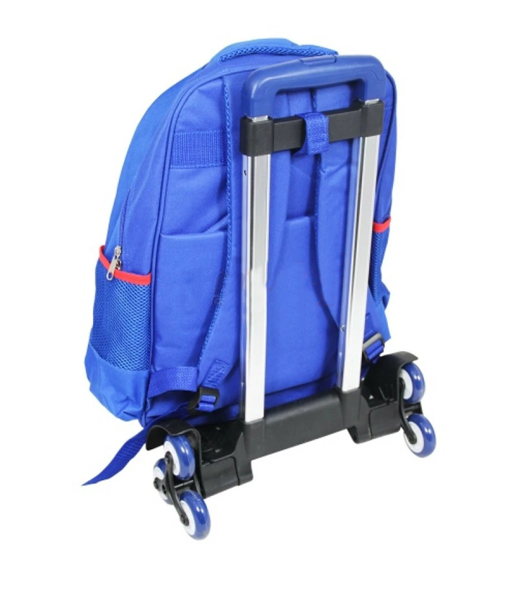 cartable sac avec chariot 6 roulettes bleu enfant dauphin
