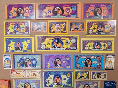 VINTAGE CAMEL CIGARETTES C-NOTES (SOME EXTREMELY RARE) 57 DIFFERENT W/ 3  FLYERS