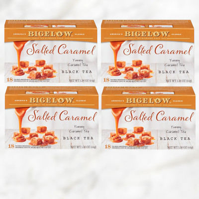 Bigelow SALTED CARAMEL Black Tea Caffeinated, 18 Bags (4 Boxes) AUG 2025