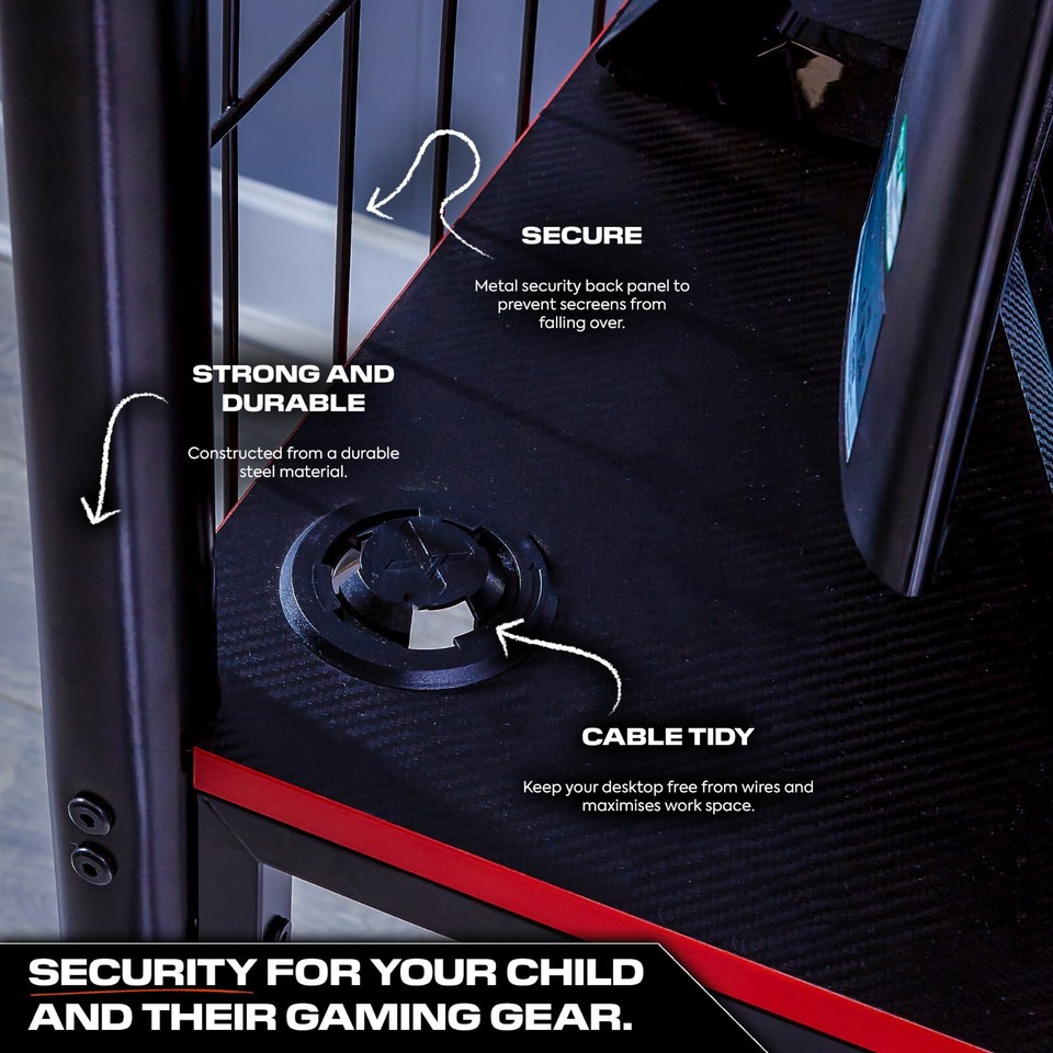 X ROCKER Icarus XL Single High Sleeper Bunk Bed Gaming Bed 3ft Loft Bed ...