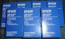 New Genuine Lot of 7 Epson ERC-38 B Ribbon Cartridge Black