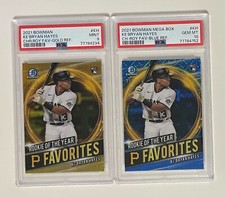 2021 Bowman KE'BRYAN HAYES Rookie of the Year ROY Gold /50 & Blue /150 PSA 9 10