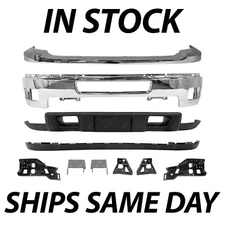 Chrome - Steel Bumper w/ Bracket Kit for 2011-2014 Chevy Silverado 2500HD 3500HD