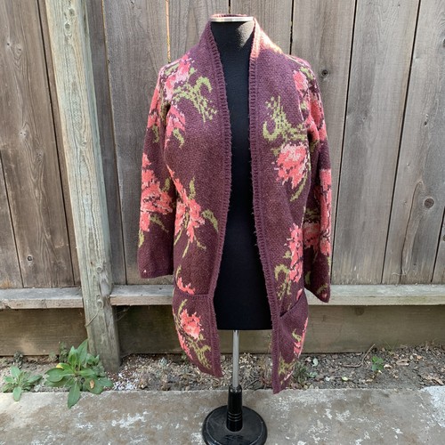 Floral Rose Cardigan Sweater 
