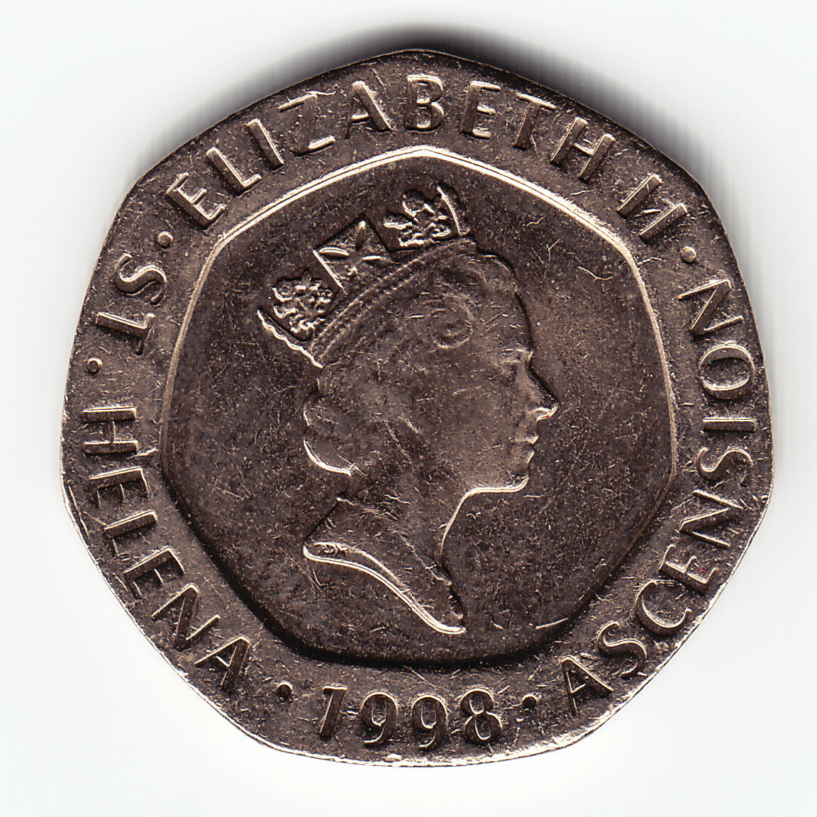 St.HELENA & ASCENSION 20 pence 1998 KM21 Cu-Ni 2-yr type ONLY date