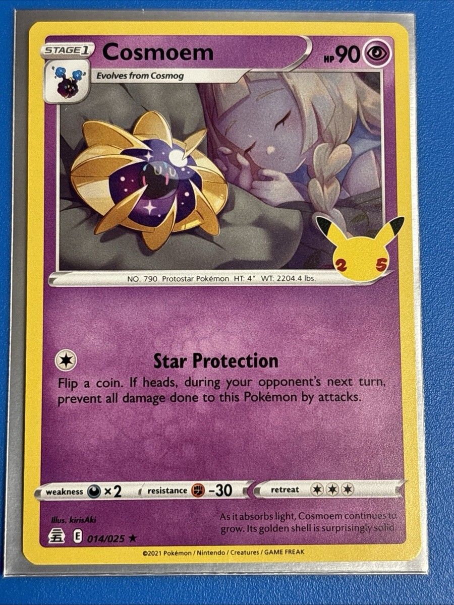 rare cards pokemon celebrations Pokemon Celebrations Cosmoem Holo Rare Card 014/025 NM + Card Saver