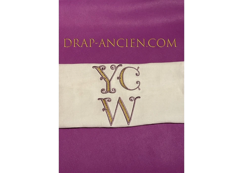 Antik’Etoffe, 6 serviettes , Initiales sous couronne, personnalisé,Cadeau Unique - Photo 3/4