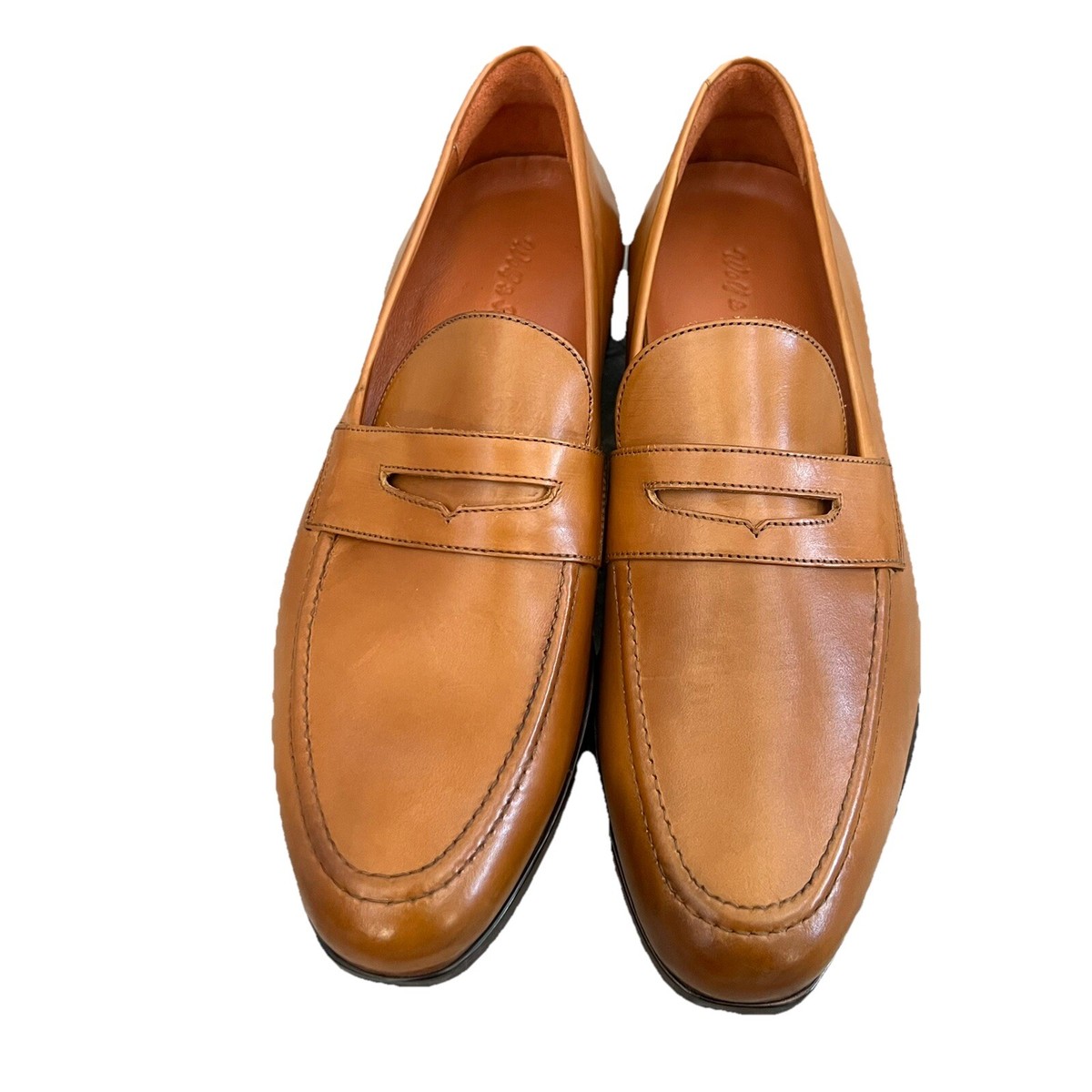 Wolf & Shepherd Mens leather penny loafers size 7.5 made in  display picture 2