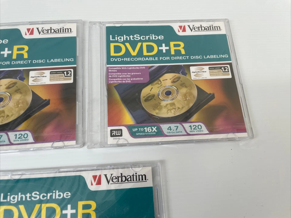 3x Verbatim LightScribe DVD+R Recordable Direct Disc Labeling - 4.7GB 120M 16X - Image 4 of 4