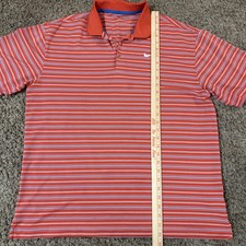 nike golf fit dry polo shirt xl Red Stripes Blue white Early 2000s Y2K