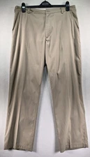 Nike Golf Pants Mens 36x32 Beige Dri-Fit Flat Front High Rise Straight Leg Sport