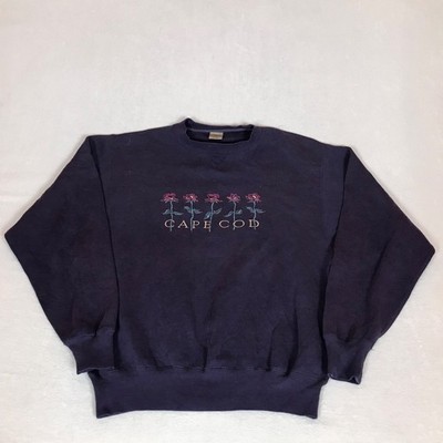 Vintage Cape Cod Purple Flower Cottagecore Bac Premier Pullover Sweatshirt Large