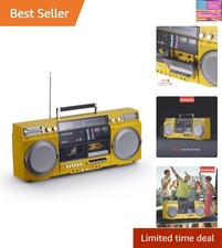 Retro Boombox CD Player with Cassette Recording, Bluetooth 5.0, FM/AM Radio, ...