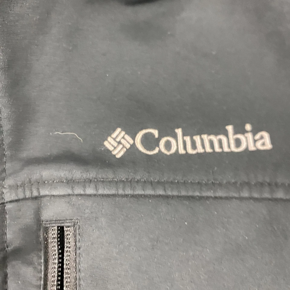 Columbia Jacket Mens Medium Black Softshell Fleece Lined Full Zip Pockets Logo - Image 4 of 4