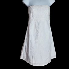 NEW GAP WHITE STRAPLESS SOFT COTTON DRESS WITH REMOVABLE STRAPS LINED SZ 6