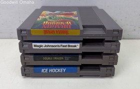 Lot of 4 Boot Tested Assorted Nintendo NES Video Games incl. Double Dragon II