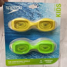 NEW Speedo Kids Sonic 2-pack Swim Goggles Age 3-6 Green/yellow