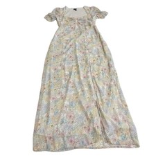 Vero Moda Dress Womens Small Pastel Floral Maxi Puff Sleeve EVANGALINE Boho