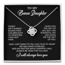 To My Bonus Daughter Necklace, Gift for Bonus Daughter, Step Daughter Birthday