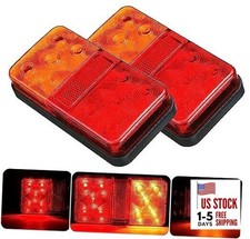 2PCS 12V LED Rear Tail Lights Trailer Lights Universal 10Leds Stop Brake Light