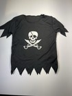 Black Pirate Costume Top Children Size Medium Polyester