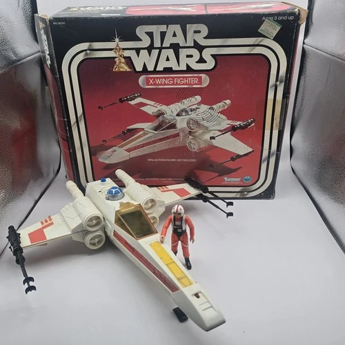 Vintage Star Wars X-Wing Fighter With Box Kenner 1978 non working w/figure