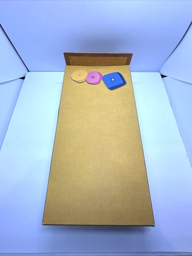 Vintage Barbie Dream House GOLD BED & 3 PILLOWS Mattel 1962 Cardboard ORIGINAL