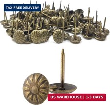 Bronze Upholstery Tacks, 100PCS, 7/16 Inch Antique Daisy Pattern Furniture Nails