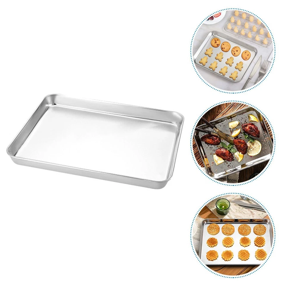 Pizza Baking Sheet for Oven Tool Toaster Tray Stainless Steel Pan